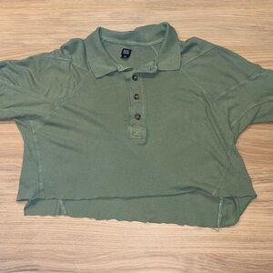 Urban Outfitters BDG Button Down Woman’s Cropped Short Sleeve Shirt (L)